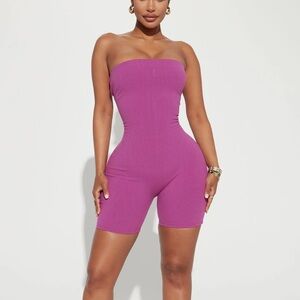 Buenos Aires snatched romper magenta